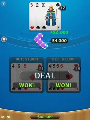 Blackjack android App screenshot 2